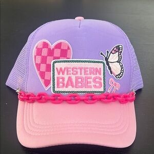 Western Babes Pink & Purple Kids Trucker Hat
